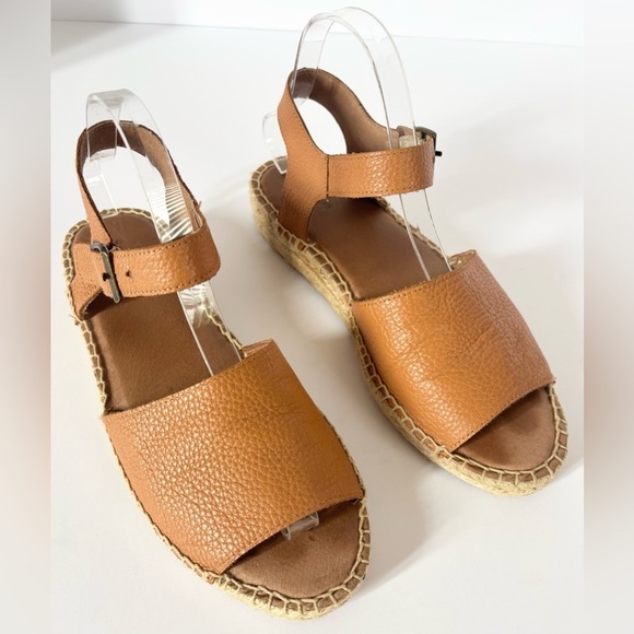 Soludos Eden Tan Leather Espadrille Sandals in Camel - Picture 2 of 13